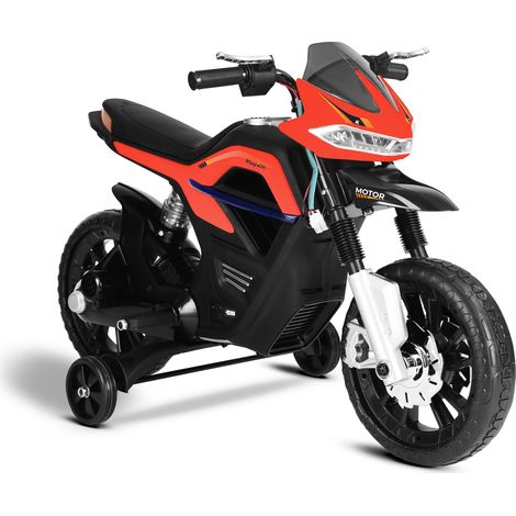 Moto électrique 6V – FASTER – 2 places – Moteur 18W – Vitesse 3 km/h – Phares avant LED – Roues en polypropylène – Playkin