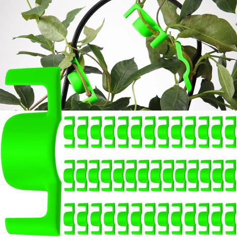 Lot de 40 pinces de tuteurage vertes pour plantes, à faible contrainte et réutilisables, pour le jardinage intérieur et extérieur (1/5)