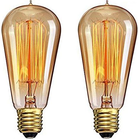 Ampoules Edison, 40 W, lumière chaude, pour lampes de table, usage domestique, décoration vintage, lot de 2