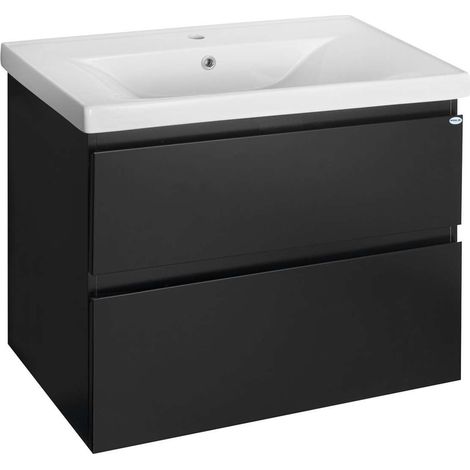 Aqualine Altair - Waschtischunterschrank 78x60x45 cm, schwarz matt AI680