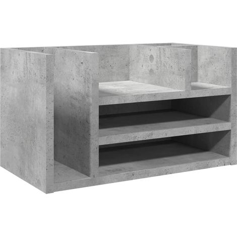 Mobiletto portaoggetti per ufficio 445 x 24 x 25 cm in legno ingegnerizzato grigio cemento 020043569