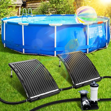 TolleTour 2X Système de chauffage pour piscine - Magnifique Panneau de chauffage solaire de piscine courbé 110x65 cm