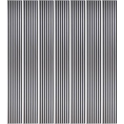 Mur TV - Lot de 7 Panneaux tasseaux bois 250 x 30 x 1,9 cm - décor alu/feutrine noir - 5,25m² (1/5)