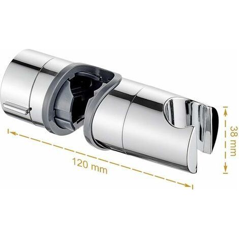 Support Pommeau Douche de Salle de Bain, Clamp Douchette Réglable, Chrome (1/4)