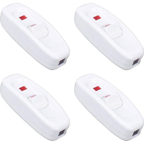 4 Pièces Interrupteur Lampe de Chevet Blanc Interrupteurs Bascule 10A 250V Interrupteurs Intermédiaires avec Voyant Lumineux 2 Fils et 3 Fils pour Petits Appareils Lampes de Bureau et Chevet (1/5)
