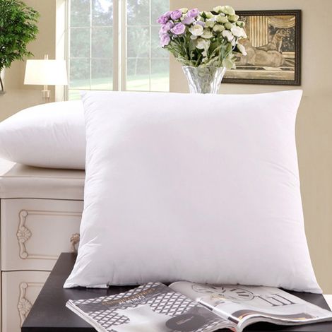 Coussin carré hypoallergénique en tissu brossé, noyau de coussin traversin, garnissage de coussin. (1/5)