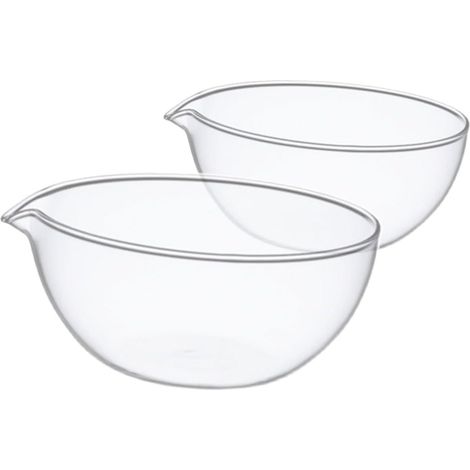 Lot de 2 Bols en Verre Résistant à la Chaleur Bec Verseur Plats D’Assaisonnement Polyvalents pour Cuisson Micro-Ondes et Service D’Apéritifs Ustensiles Cuisine Pratiques (1/5)