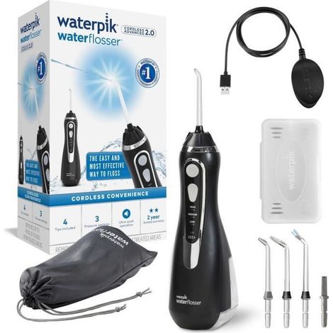 Jet Dentaire - WATERPIK - WP-582 Advanced - Sans Fil - Rechargeable - 3 Niveaux de pression - 4 Embouts (1/5)