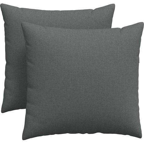 Maison Exclusive - Sofakissen 2 pcs Dunkelgrau 45 x 45 cm Stoff