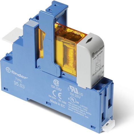 Interface 1RT 10A 120V AC étrier plastique bornes à cage FINDER 483181200060SPA