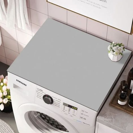 Gris 5060cm (terre de diatomées) Housse anti-poussière pour machine à laver en terre de diatomées, tapis antidérapant uni pour la maison, résistant à l'usure et absorbant (1/4)