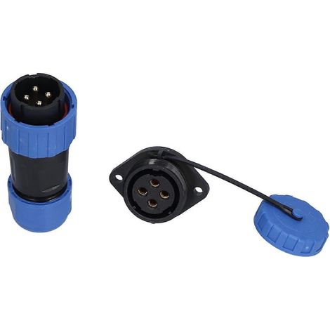 Connecteur étanche IP68, connecteur bout à bout à bride, connecteur d'alimentation aéronautique 250 V 612 mm LP20 (4 broches)