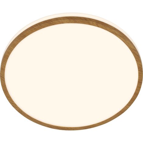 Plafonnier salle de bain avec lumière blanche chaude, IP44 protection contre les éclaboussures, 12W, 1200lm, plafonnier led, plafonnier cuisine, lustre wc, 28 x 7 cm, blanc-bois (1/5)