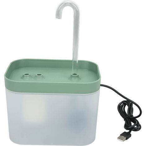Fontaine à eau pour chat 1,5 L, silencieuse, à circulation automatique, étanche, avec bec coudé et transparence turquoise. (1/5)