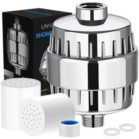 Filtre de douche à 20 étapes, filtre à eau dure, peau et plus sains, élimine le chlore, les métaux lourds et sédiments, adoucisseur d'eau à la vitamine C (1/5)
