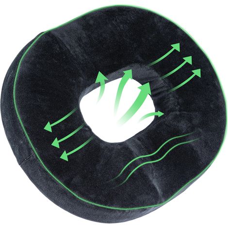 Trintion Donut Sitzkissen Orthopädisches Steißbeinkissen aus Memory Foam mit Abnehmbarem Bezug Ergonomisches Sitzkissen für Büro, Auto & Zuhause Ideal bei Hämorrhoiden & Rückenschmerzen (1/5)