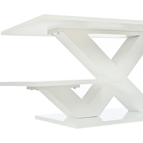 Mesa de centro rectangular blanca brillo 100 x 48 x 45 cm en MDF (1/5)