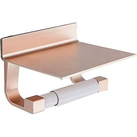 Porte-papier hygiénique avec étagère porte-papier hygiénique - Or rose (1/5)