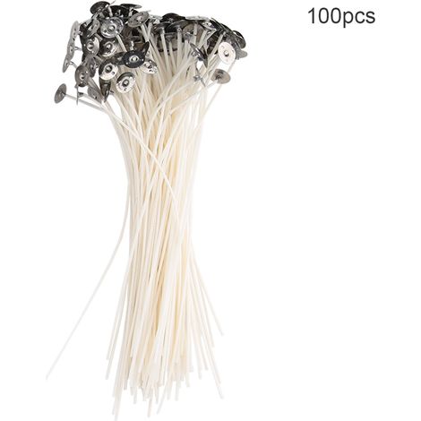 100 mèches à bougie DIY écologiques, 20 cm, faible fumée, artisanales, lot de 100 pièces (1/5)