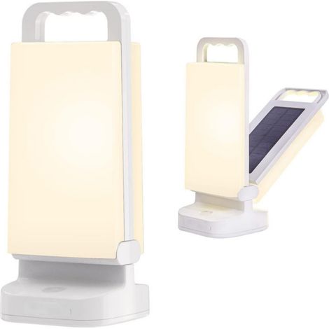 Lanterne solaire de camping, lanterne rechargeable 6000 mAh, jusqu'à 80 heures d'autonomie, lumière LED chaude portable pour tente avec intensité réglable, lampe de secours (1/5)
