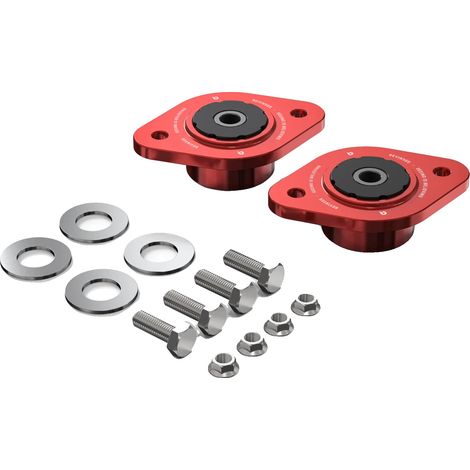 Soportes de amortiguador trasero, construcción de aluminio, rendimiento mejorado, rojo. (1/2)