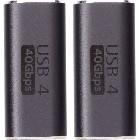 YUI USB-C-Adapter (Buchse auf Buchse), Typ-C-zu-Typ-C-Adapter (Buchse auf Buchse), Datenübertragung bis zu 40 Gbit/s, 100 W (1/4)