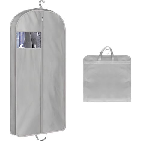 Housse Vetements a Suspendre,60 153-10cm Gris Housse de Rangement Vetement Housse Vetement Voyage Housses de Vêtements Housse Chemise avec Fermeture Éclair,pour Chemise Manteaux(L) (1/5)