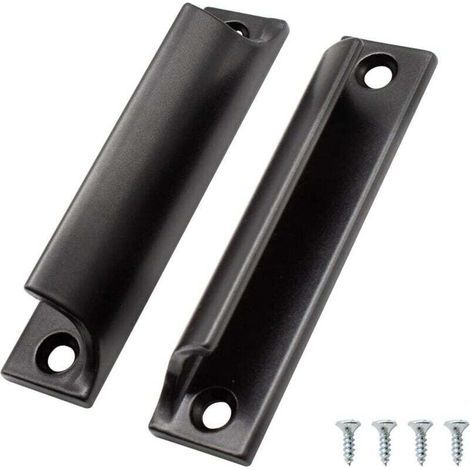 2 Pièces Poignée de Porte Coulissante, Aluminium Poignée Meuble, Poignee de Meuble Cuisine Noir, Disponible pour Portes de Balcon, Portes Coulissantes, Tiroirs (1/4)