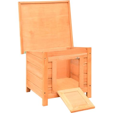 vidaXL Cuccia per Gatti in Legno di Pino e Abete 50x46x43,5 cm (1/4)