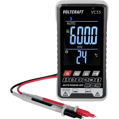 VOLTCRAFT VC33 Multimètre étalonné (ISO) numérique CAT III 600 V Affichage (nombre de points): 5999 D604942 (1/5)