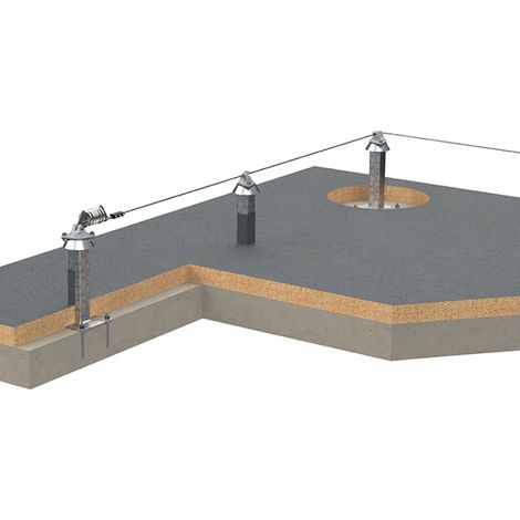 Linea vita in alluminio - Fissaggio su pali - 30 m - LDVALU-30