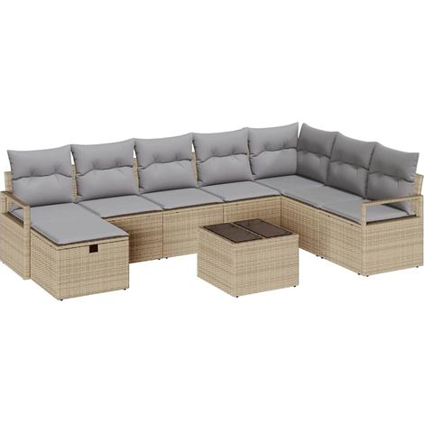 Maison Exclusive - Sofa Set mit Kissen mit Speicher Beige und Hel