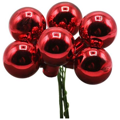 Glaskugeln rot aus Glas 20 mm, 6 Stück Deko Weihnachten
