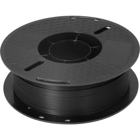 Filament PLA (composite plastique) de 1,75 mm et 1 kg, soigneusement disposé avec une précision de ±0,02 mm, écologique, sans fumée, inodore, consommable d'impression 3D noir. (1/5)