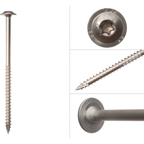 Vis à tête disque en inox A2 8.0 x 140 mm Torx - Boîte 50 pièces (1/3)