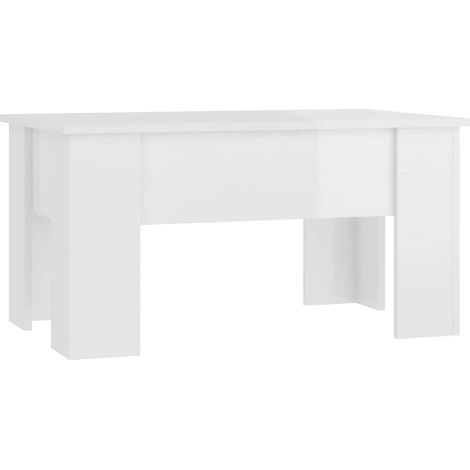 Maison Exclusive - Tavolino Salotto Bianco Lucido 79x49x41 cm in Legno Multistrato (1/5)
