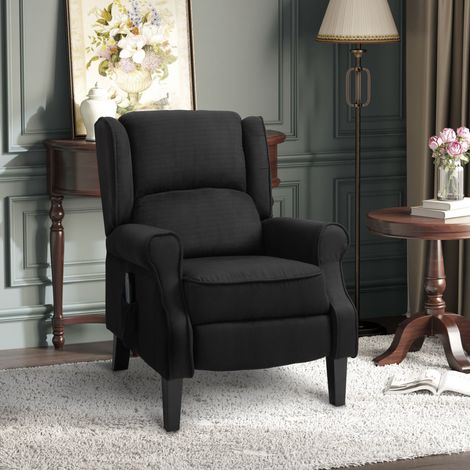 Fauteuil Relax Massant Inclinable avec Télécommande, 78x83x101cm, Noir (1/5)