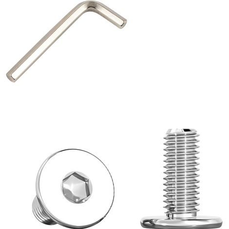 Vis Inox Tete Plate avec Bride, M5x10mm Boulons à Tête Plate Hexagonale Sont Utilisées Dans Les Meubles et Les Machines, en Acier Inoxydable 304 (50 Pièces) (1/5)