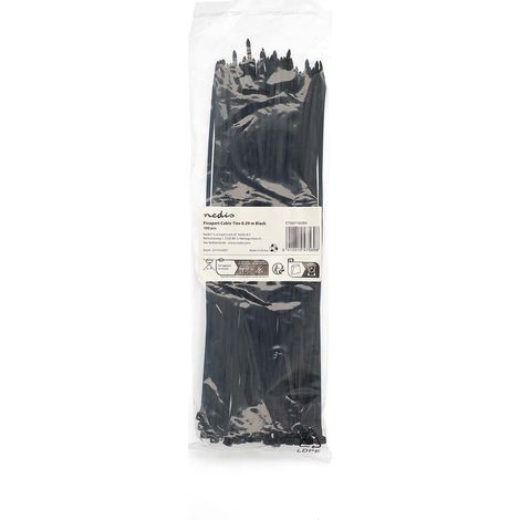 Nedis Kabelbinder / 290 mm / 100 Stück / Schwarz
