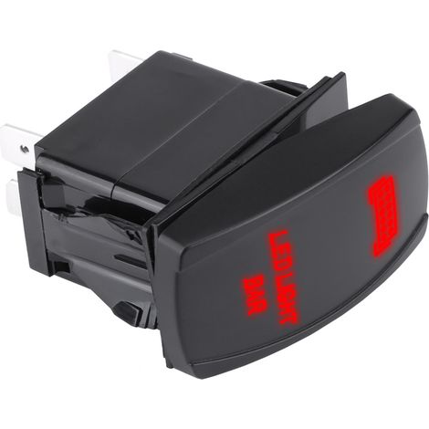12V 24V étanche interrupteur à bascule 5 broches SPST On/Off pour barre LED voiture bateau camion (Rouge) (1/5)