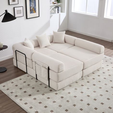 Un canapé familial confortable alliant rangement et modularité – compressé sous vide pour un montage facile  modules combinables à volonté, idéal pour les animaux de compagnie. Parfait pour se détendr (1/4)