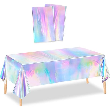 2 Nappes Holographiques Laser Imperméables en Plastique Arcenciel (1/5)