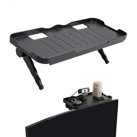 Etagere pour Decodeur, étagère supérieure Tv, Etagere Tv avec Bords Relevés, Comprend Des Trous d'Aération et Des Trous d'Accès pour Les Câblesf, pour Ranger Les Décodeurs, Télécommandes, Routeurs (1/5)