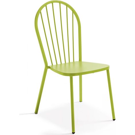 Chaise bistrot en métal vert (1/4)