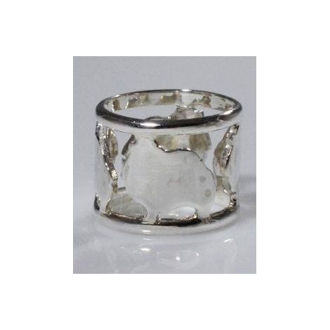 Durchbrochener Spitz-Ring aus Sterlingsilber