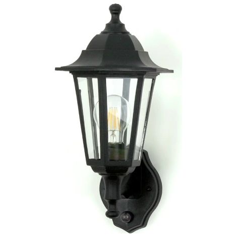 Lámpara de jardín exterior con sensor de movimiento y crepuscular E27