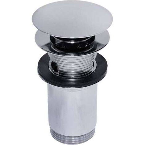 Design Ablaufgarnitur Push Open Ablauf Ventil Push Up rund für Waschtisch chrom 1 1/4'' (1/3)