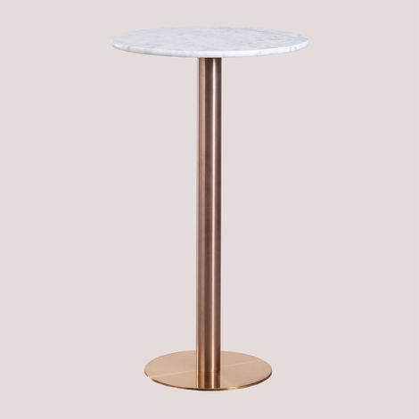 Tavolo alto da bar rotondo in marmo (Ø60 cm) Cosmopolitan SKLUM         Oro Rosa   