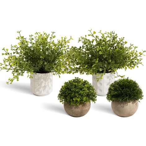 Piante Artificiali 4 Pezzi in Vaso Foglie Realistiche (1/5)