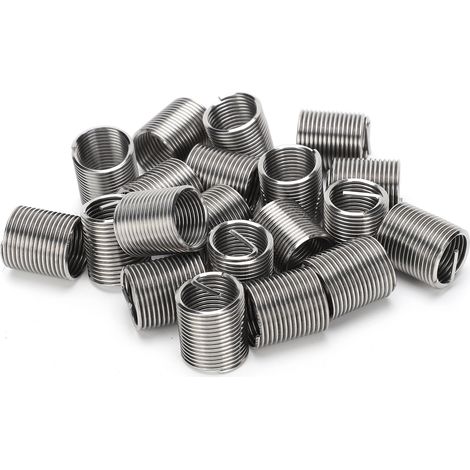 Lot de 20 inserts filetés M14x1,5x2D, bague hélicoïdale, douille à fileter, kit d'outillage d'expansion pour réparation, acier, visserie industrielle (1/5)